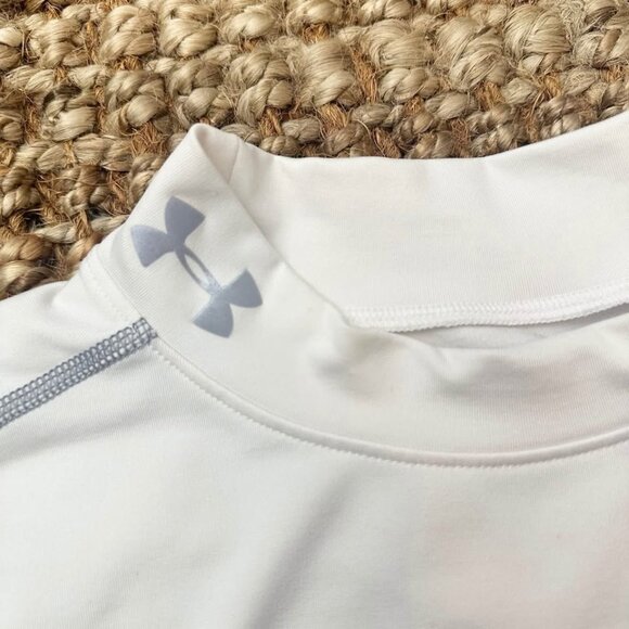 UA Under Armour Men’s White Long Sleeve Mock Neck Large - Picture 1 of 4